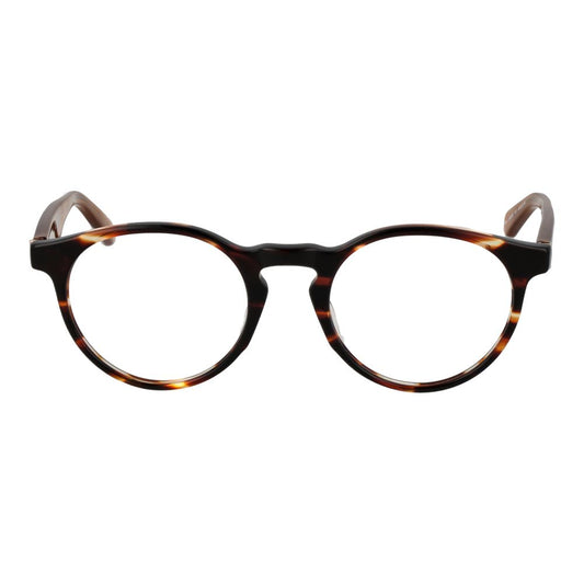 Scotch & Soda Brown Men Glasses Frame, acetate full-rim panto style with demo lenses, size 49-20-140, includes branded case.