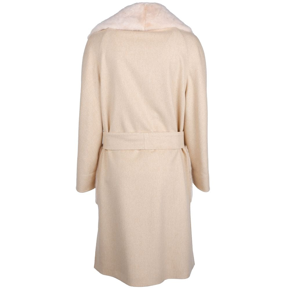 Made in Italy Beige Wool Coat