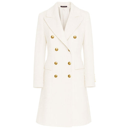 Made in Italy White Virgin Wool Women's Coat