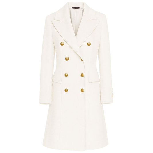 Made in Italy White Virgin Wool Women's Coat
