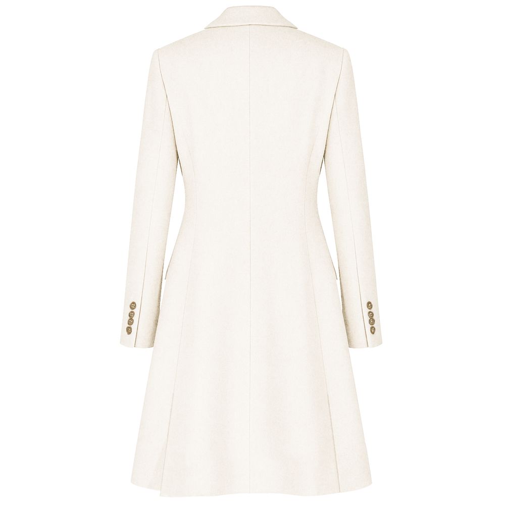 Made in Italy White Virgin Wool Women's Coat