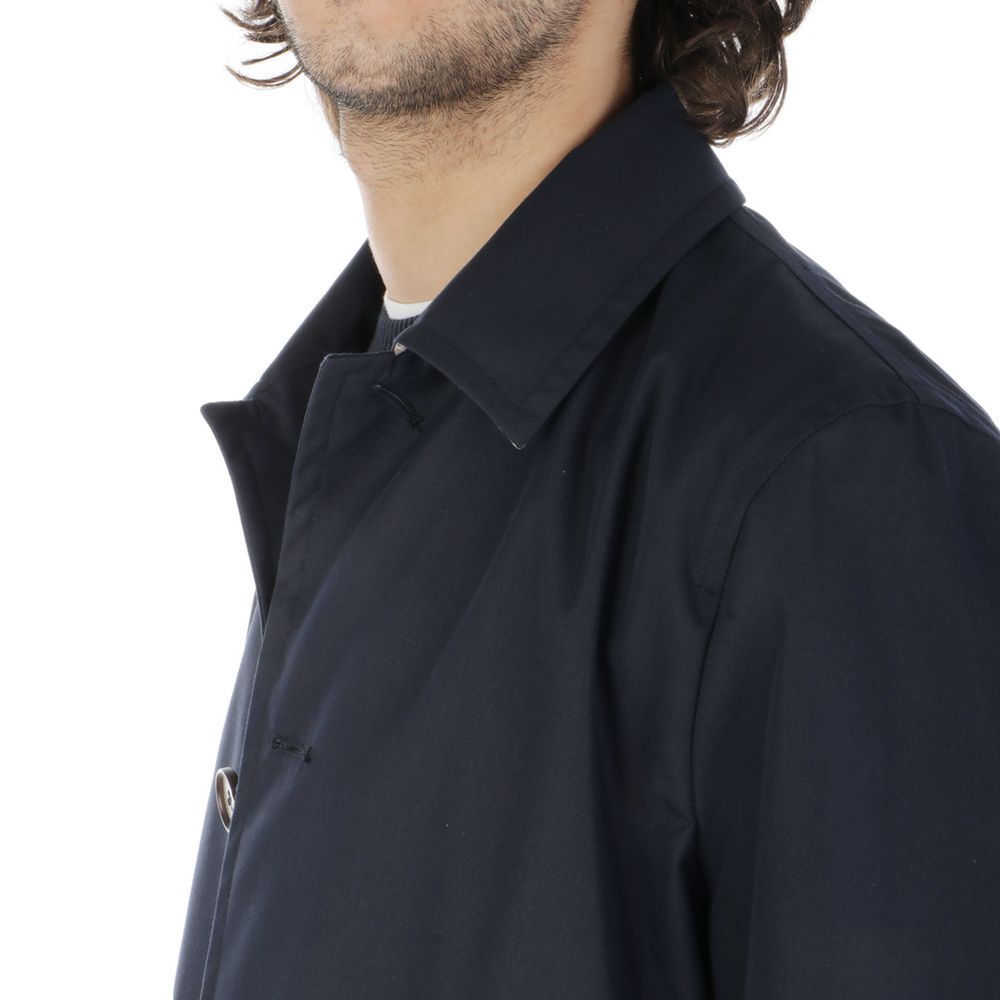 Aquascutum Blue Cotton Men's Raincoat