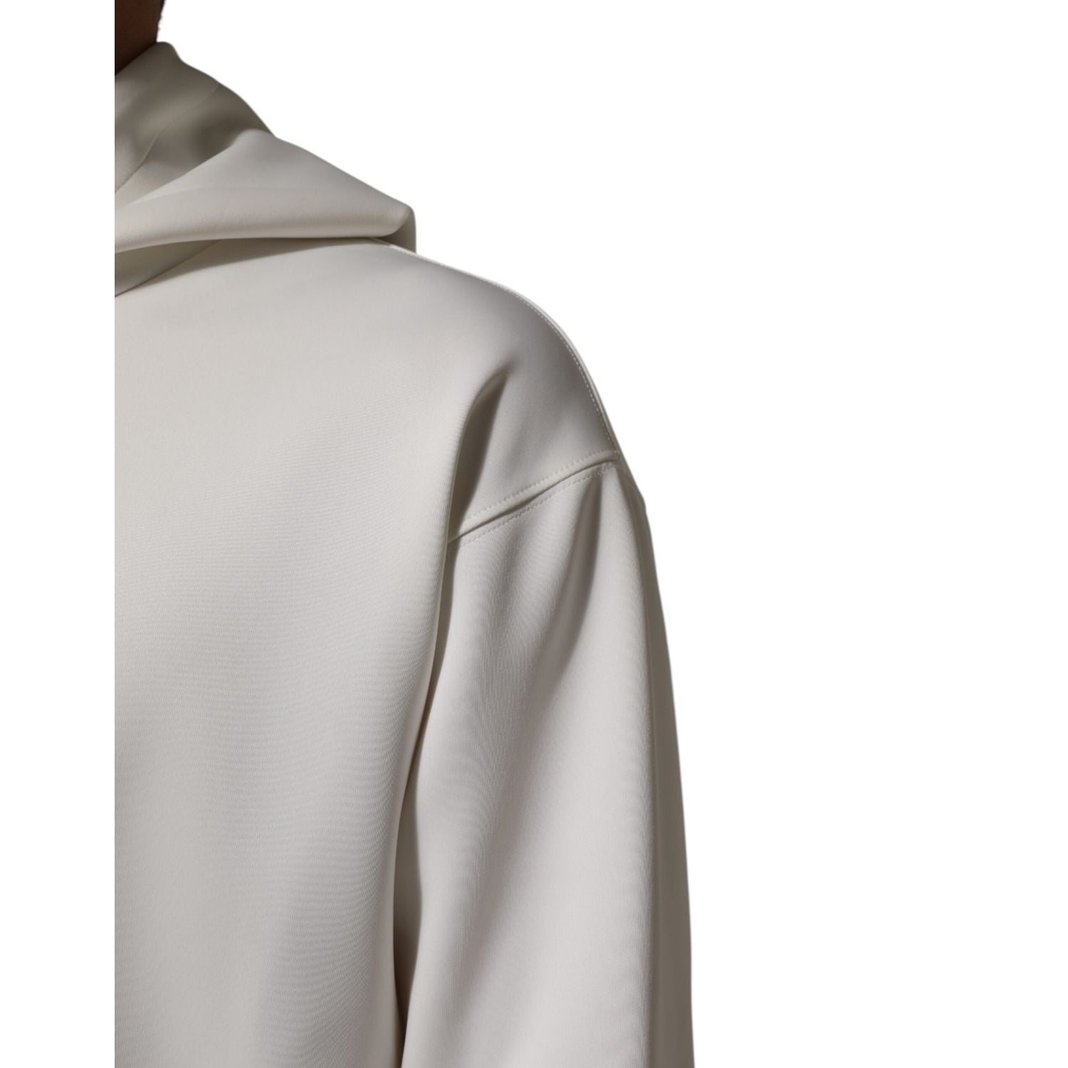 Dolce & Gabbana White Logo Hooded Men Sweatshirt  Sweater