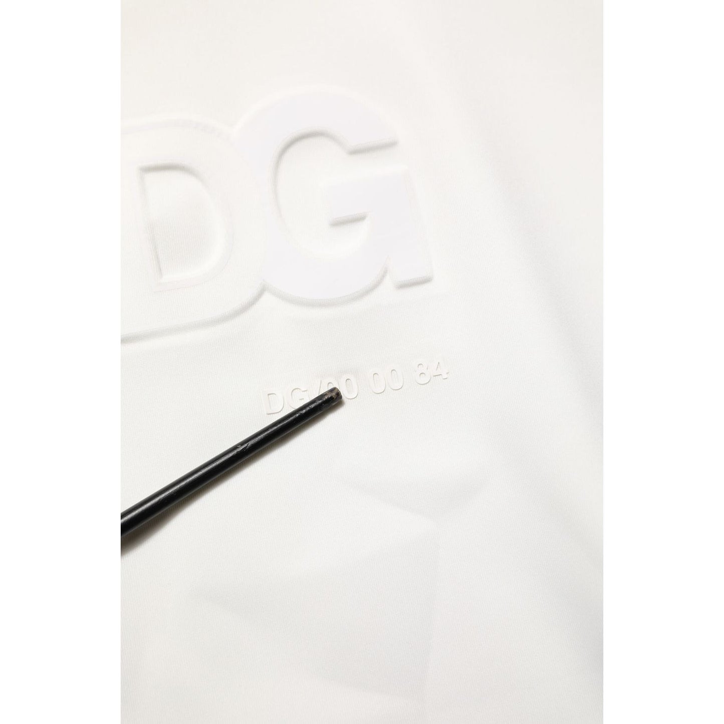 Dolce & Gabbana White Logo Hooded Men Sweatshirt  Sweater