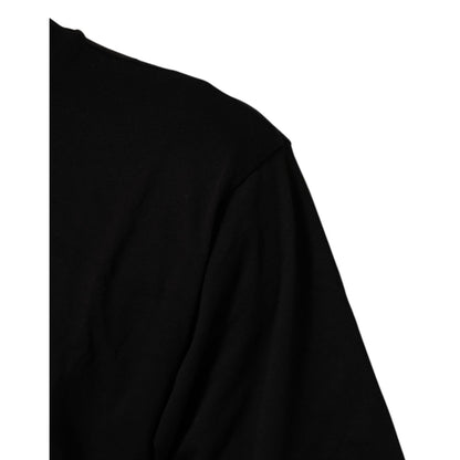 Dolce & Gabbana Black Logo Print Cotton Crew Neck  T-shirt