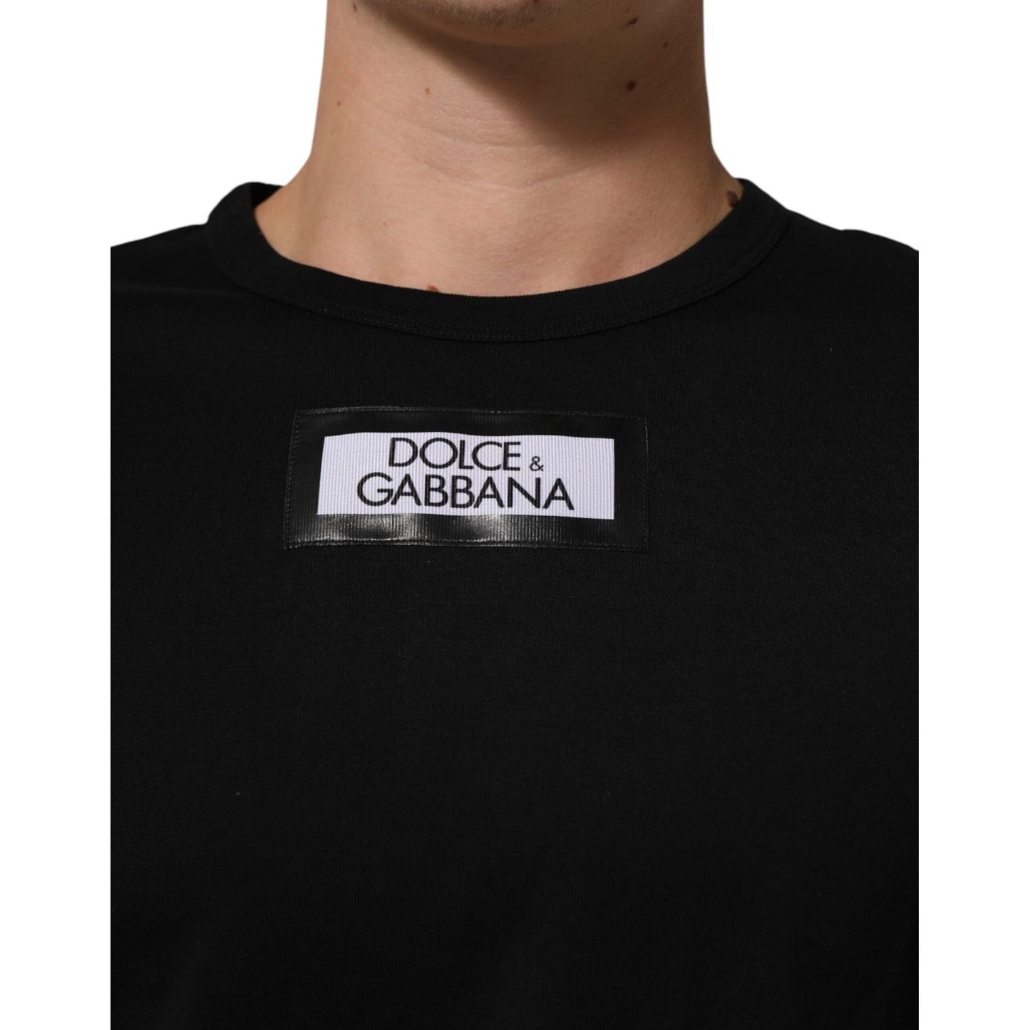 Dolce & Gabbana Black DGRoyals Cotton Men Crew Neck IT T-shirt