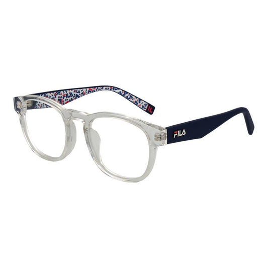 Fila Transparent Plastic Glasses (Frames) - Unisex full-rim panto style with plastic demo lenses and branded case