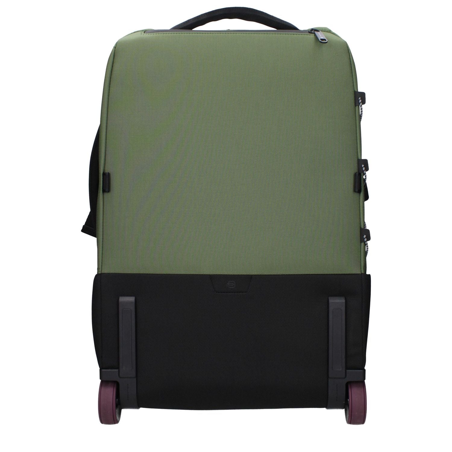 Front view with bag zipped and handles upright.