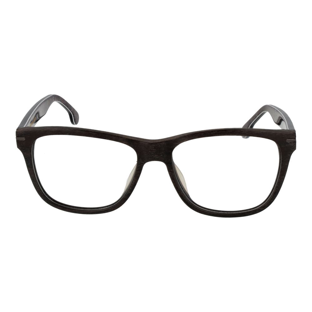 Lozza Brown Men Glasses Frame, full-rim cellulose acetate with demo lenses, size 54-16-145, rectangle style, no spring hinge