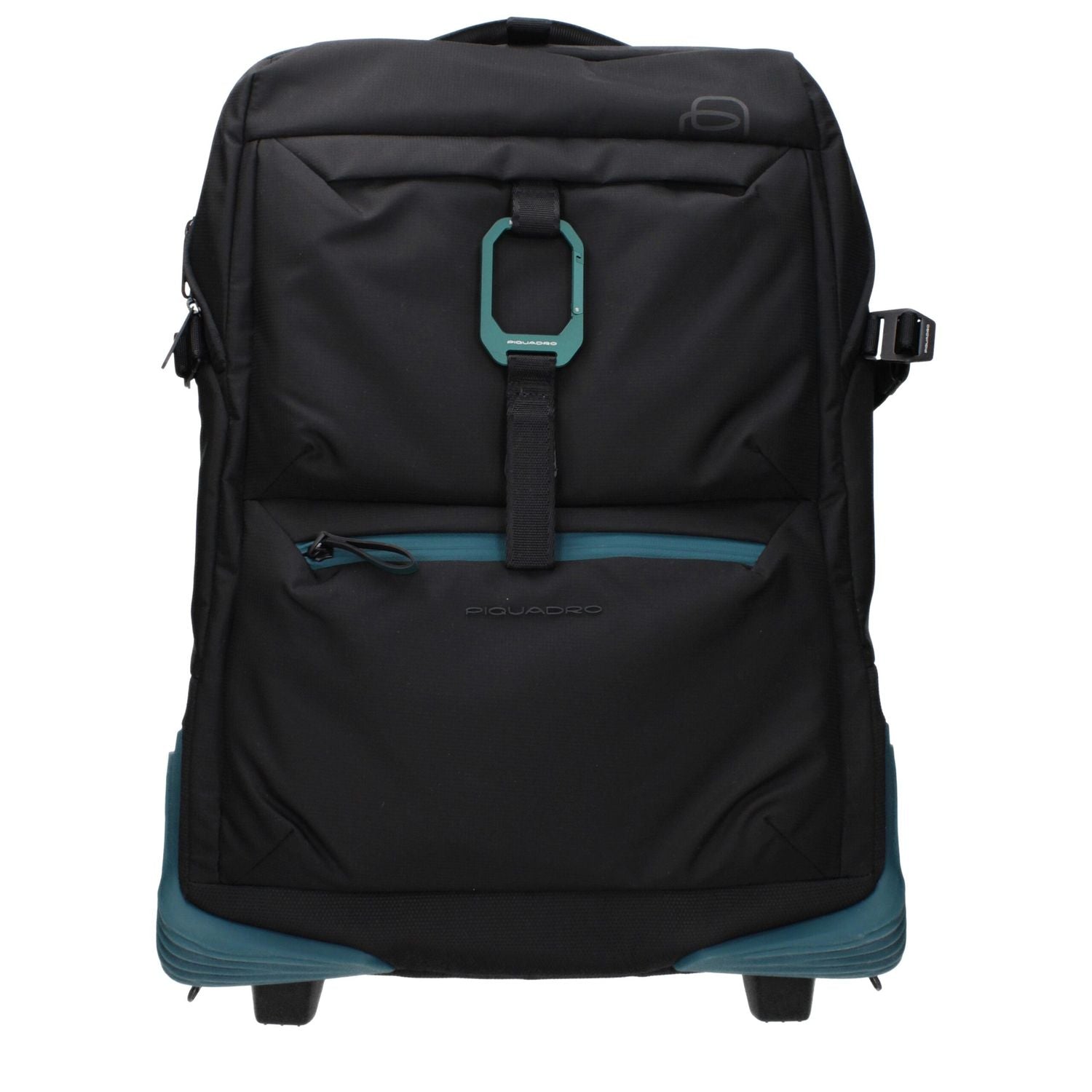 Front view with bag zipped and handles upright.