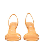 Christian Louboutin Orange Leather Stiletto Heels Sandals
