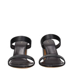 The Row Black Leather Stiletto Heels Sandals