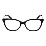 Longchamp Black Women Glasses Frame, full-rim metal cat eye design with demo lenses, size 53-16-140, includes branded case.