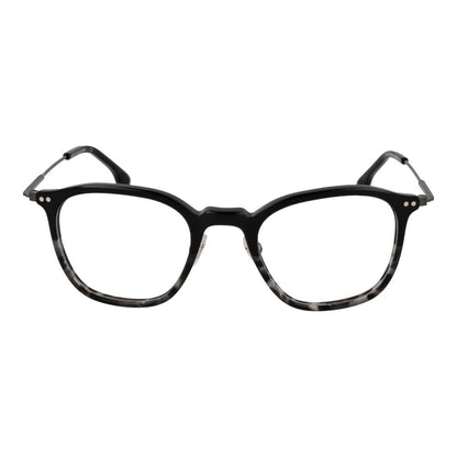 Lozza Black Metal Glasses (Frames), unisex full-rim square style with black metal frame and demo plastic lenses, size 48-21-140.