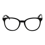 Longchamp Black Women Glasses Frame in full-rim panto style with cellulose acetate material, demo lenses, and branded case included.