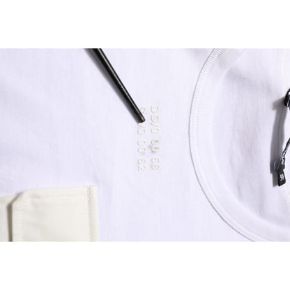 Dolce & Gabbana White Cotton Pocket Short Sleeves Men T-shirt