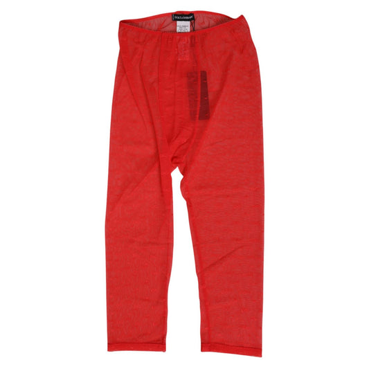 Dolce & Gabbana Red Logo Lace Tight Midi Trousers Underwear in delicate lace with logo details, made in Italy, 93% Nylon and 7% Elastane.