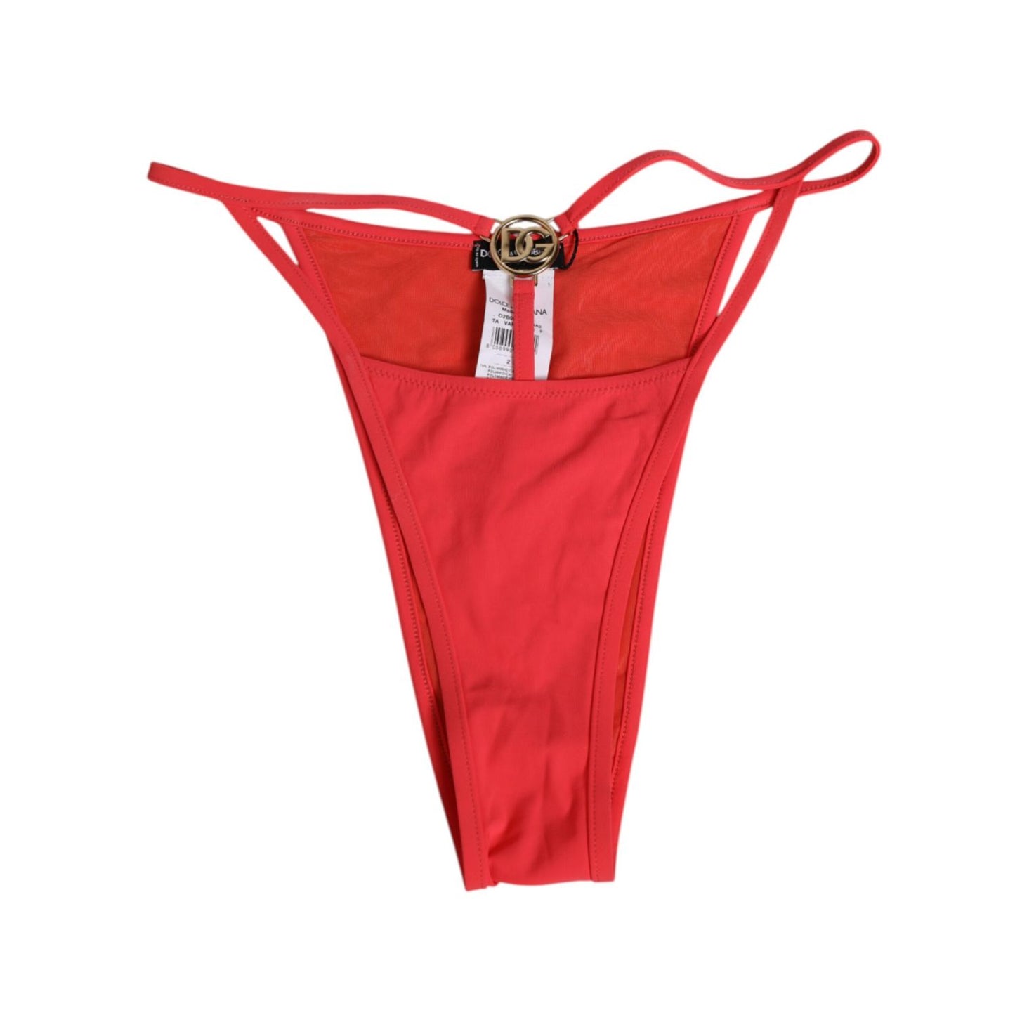 Dolce & Gabbana Red Nylon Stretch Tanga Brief Panty Underwear