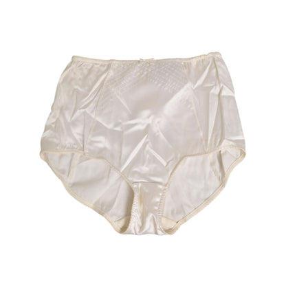 Dolce & Gabbana Off White Silk High Waist Girdle Panty Underwear