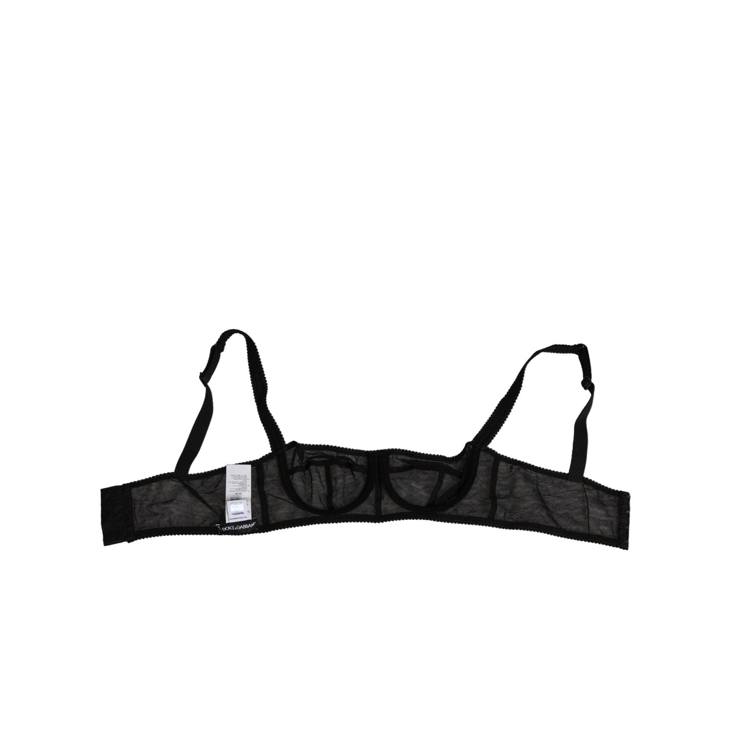 Dolce & Gabbana Black Floral Underwired Balconette Bra Underwear