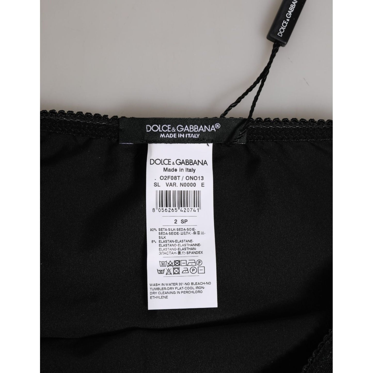 Dolce & Gabbana Black Silk Stretch High Waist Panty Underwear