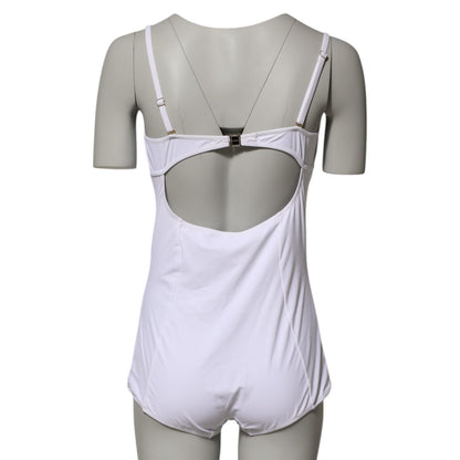 Dolce & Gabbana White Padded Balconette One Piece Swimwear