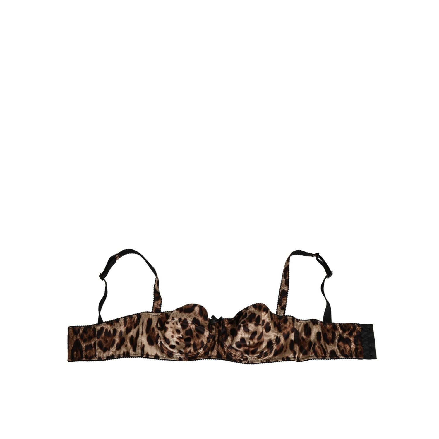 Dolce & Gabbana Brown Leopard Silk Balconnet Bra Underwear