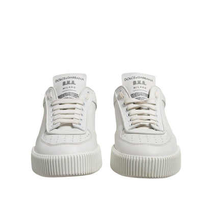 Dolce & Gabbana White Leather MIAMI Low Top Sneakers Shoes