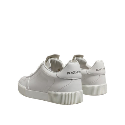Dolce & Gabbana White Leather MIAMI Low Top Sneakers Shoes