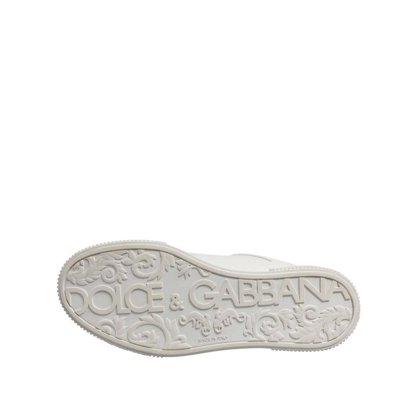 Dolce & Gabbana White Leather MIAMI Low Top Sneakers Shoes