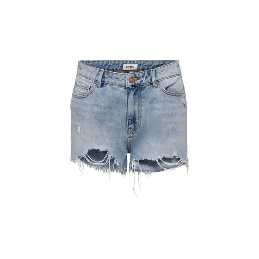 Only Light Blue Cotton Shorts