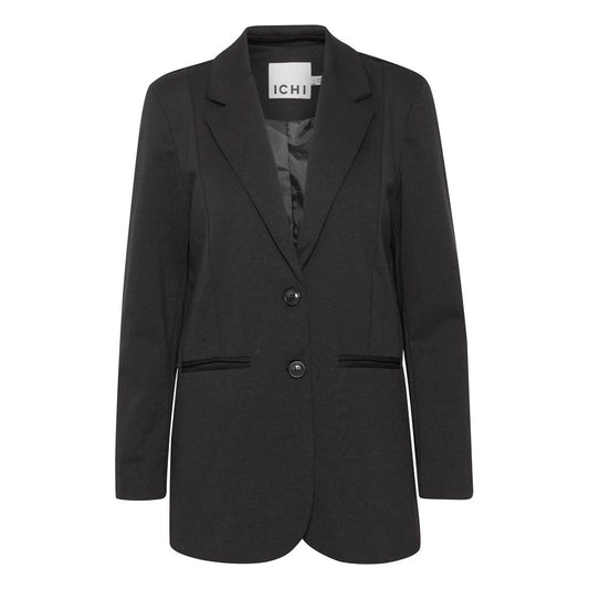 ICHI Black Recycled Polyester Blazer 1728,71956299936,Black,Blazers - Suits & Blazers - Clothing,Clothing,ICHI,IT38|XS,New with tags,Suits & Blazers - Clothing,Women