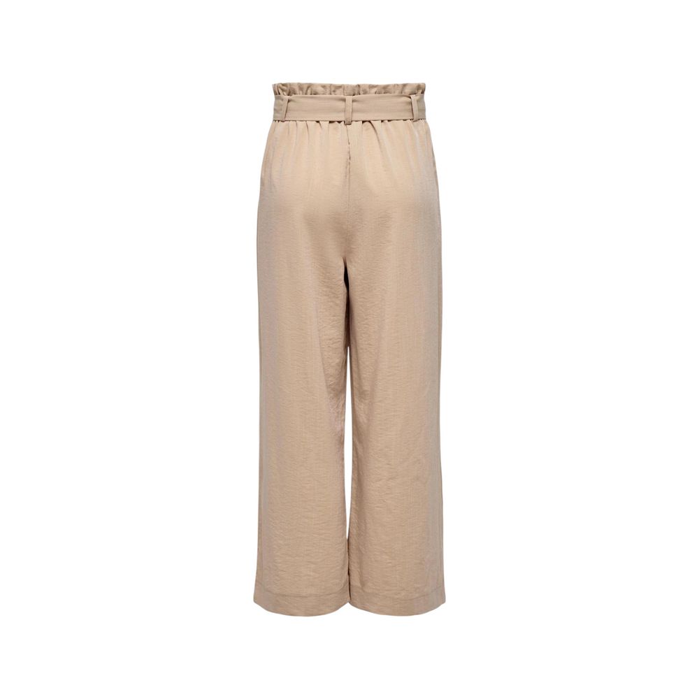 Only Beige Viscose Casual Pants