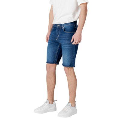 Antony Morato Blue Cotton Bermuda Shorts