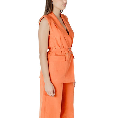 Liu Jo Orange Lyocell Waistcoat 1728,71956299936,Clothing,IT40 | XS,Liu Jo,New with tags,Orange,Suits & Blazers - Clothing,Waistcoats - Suits & Blazers - Clothing,Women