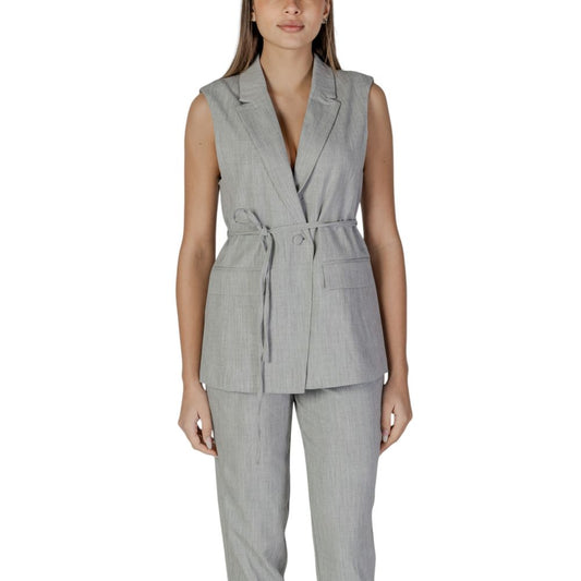 Vila Clothes Gray Recycled Polyester Waistcoat 1728,71956299936,Clothing,Gray,IT38|XS,New with tags,Suits & Blazers - Clothing,Vila Clothes,Waistcoats - Suits & Blazers - Clothing,Women