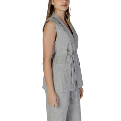 Vila Clothes Gray Recycled Polyester Waistcoat 1728,71956299936,Clothing,Gray,IT38|XS,New with tags,Suits & Blazers - Clothing,Vila Clothes,Waistcoats - Suits & Blazers - Clothing,Women