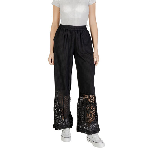 ICHI Black Cotton Casual Pants 1728,34 | XXS,71956299936,Black,Casual Pants - Pants - Clothing,Clothing,ICHI,IT40|S,IT44|L,New with tags,Pants - Clothing,Women