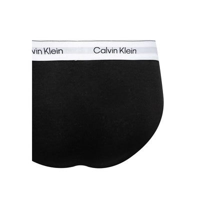 Calvin Klein Underwear Black And White Cotton Briefs with logo waistband.