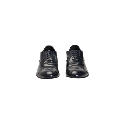 Roberto Pepe Luxury Blue Leather Men Shoe