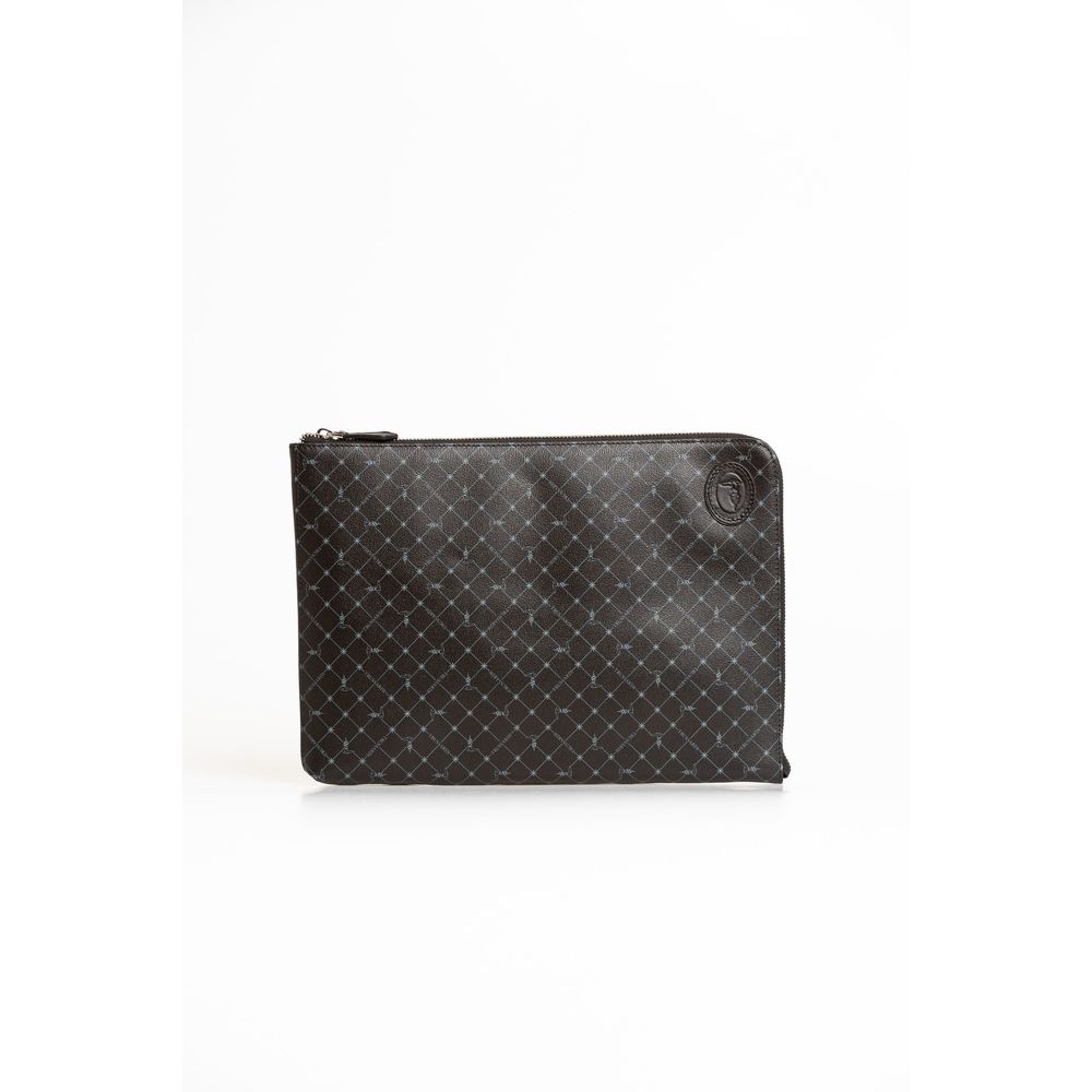 Trussardi Black Leather Men Clutch