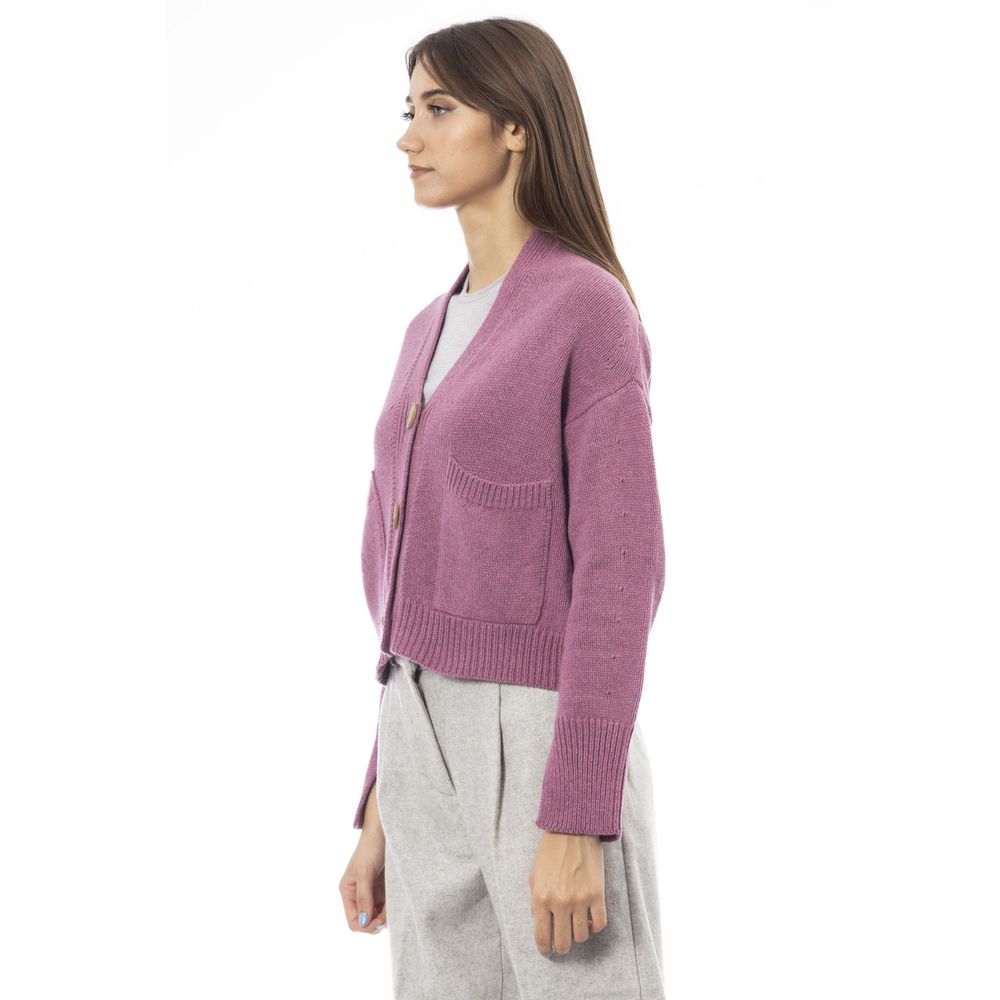 Alpha Studio Multicolor Merino Wool Cardigan