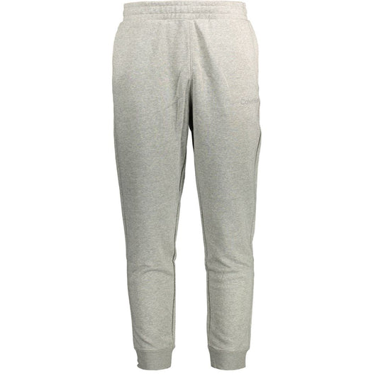 Calvin Klein Gray Cotton Pant, sports trousers with elastic waist and laces, two pockets, logo print