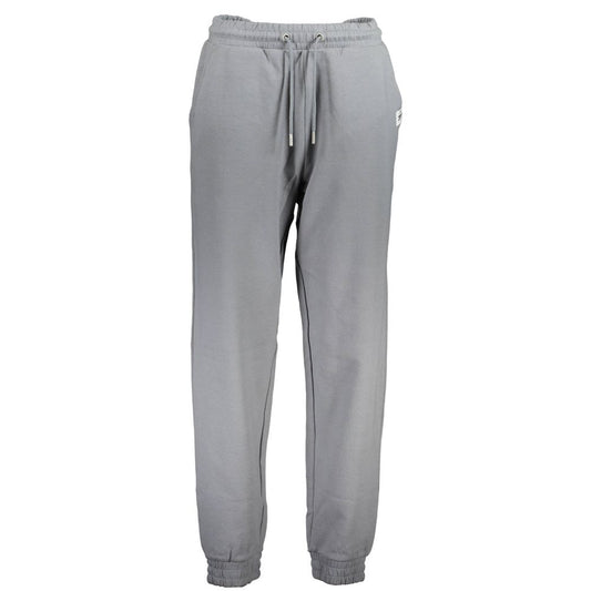 Calvin Klein Gray Cotton Pant with elasticated waist, ankle cuffs, two pockets, and logo, made from 50% transitional cotton.
