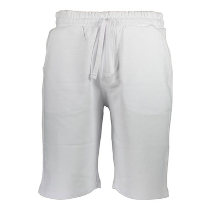 North Sails White Cotton Pant with elastic waistband, 3 pockets, and logo, made from organic cotton in a sporty style.