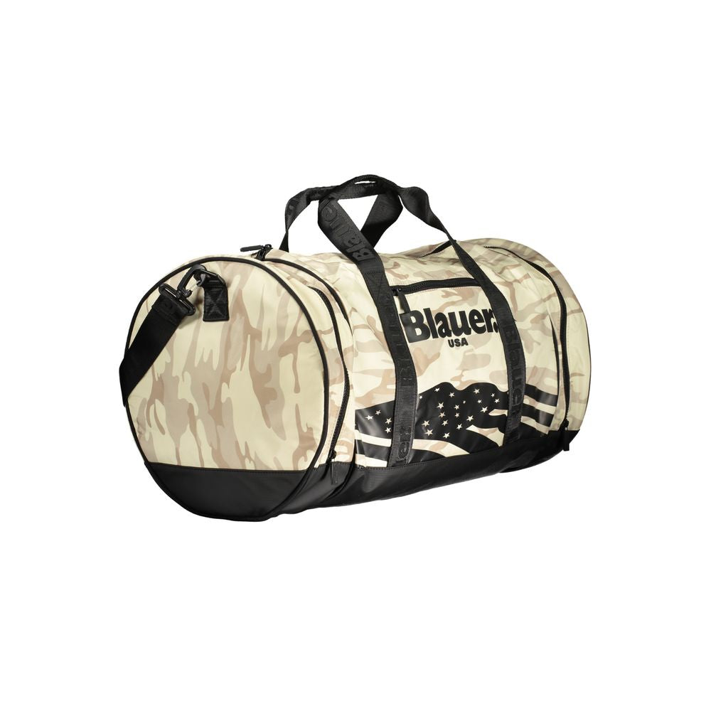 Front view with bag zipped and handles upright.