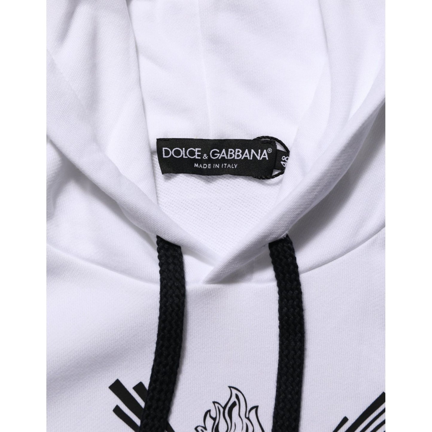 Dolce & Gabbana White Sacred Heart Hooded Sweatshirt Sweater