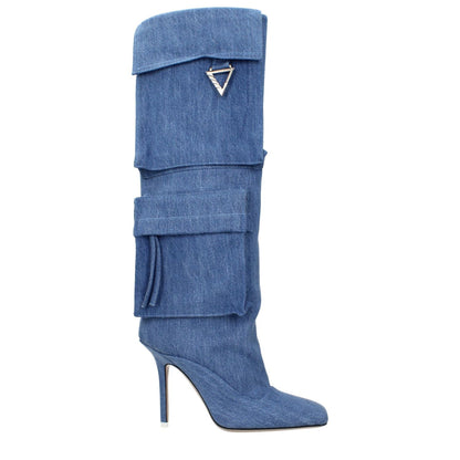 The Attico Light Blue Fabric Boots