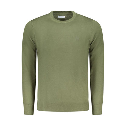 North Sails Green Nylon Sweater, long-sleeved crew neck with logo embroidery.