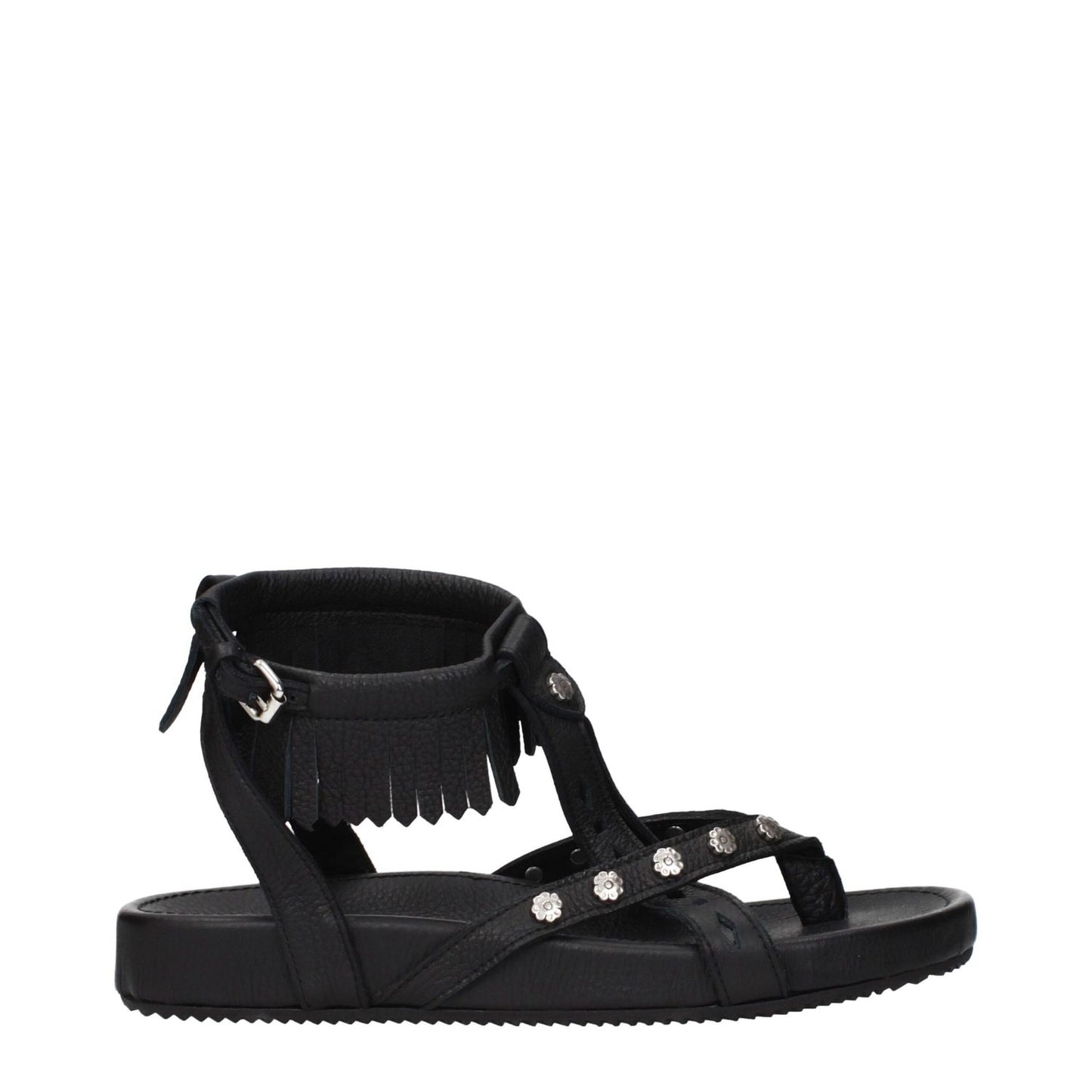 Isabel Marant Black Leather Flat Sandals